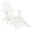 Image de vidaXL Chaise de jardin avec pouf blanc