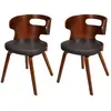 Image de vidaXL Chaises en similicuir marron