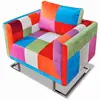 Image de vidaXL Fauteuil cube Patchwork Tissu