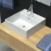 Image de vidaXL Vasque Carrée Céramique 41 cm