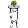 Image de vidaXL Table d'appoint Mosaïque 30 cm - Bleu et Blanc