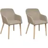 Image de VidaXL Lot de 2 chaises - Beige