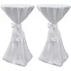 Image de vidaXL Housse de Table Blanche avec Ruban