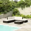 Image de vidaxl Salon de jardin résine tressée 6 pcs Noir