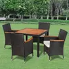 Image de vidaXL Ensemble à manger d'extérieur 5 pcs noir