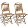 Image de vidaXL Chaises pliables de jardin 2 pcs Bambou