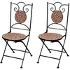 Image de vidaXL Chaises pliables de bistro - Céramique Terre cuite