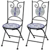 Image de vidaXL Chaises de bistro pliables - Bleu et Blanc