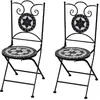Image de vidaXL Chaises de bistro pliables - Noir et blanc
