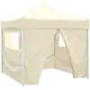 Image de vidaXL Tente pliable avec 4 parois Crème 3 x 3 m