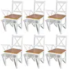 Image de VidaXL Chaise Pinède Blanc Set de 6