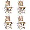 Image de vidaXL Chaises pliables - Lot de 4 - Bambou