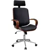 Image de vidaXL Chaise de bureau avec appuie-tête - Bois cintré