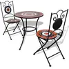 Image de vidaXL Mobilier de bistro 3 pcs - Terre cuite