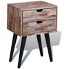 Image de vidaXL Table de chevet 2 tiroirs