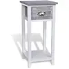 Image de vidaXL Table de Chevet avec Tiroir - Gris et Blanc
