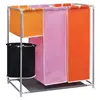 Image de vidaXL Panier à linge 3 sections avec bac
