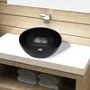 Image de vidaXL Lavabo Rond Ø 32,5 cm - Céramique Noir