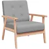 Image de vidaXL Fauteuil rétro - Gris Clair