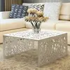 Image de Vidaxl Table basse argentée Design géométrique Aluminium