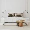 Image de vidaXL Tables de Chevet Blanc Tiroir