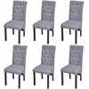 Image de vidaXL Lot de 6 Chaises Gris Clair Tissu