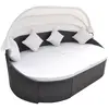 Image de vidaXL Chaise longue avec auvent Marron