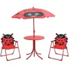 Image de vidaXL Ensemble de bistro pour enfants - Rouge avec parasol