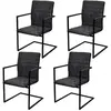 Image de vidaXL - Lot de 4 Chaises cantilever similicuir noir