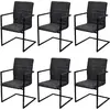 Image de vidaXL Lot de 6 Chaises Cantilever - Noir
