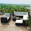 Image de vidaXL Salon de Jardin 10 Pièces - Résine Tressée Noir