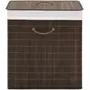 Image de vidaXL Panier à linge bambou - Marron foncé