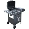 Image de vidaXL Barbecue à gaz 4+1 zones Noir/Argenté
