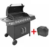 Image de vidaXL Barbecue à gaz 6 + 1 Noir