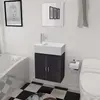 Image de VidaXL Meubles salle de bains noir 3 pièces