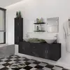 Image de vidaXL Mobilier et Lavabo Noir