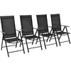 Image de vidaXL Chaises pliables de jardin lot de 4 - Aluminium/texilène