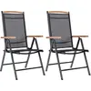Image de vidaXL Chaises pliables en aluminium et textilène