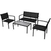 Image de vidaXL Salon de jardin 4 pcs - Noir