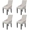 Image de vidaXL Chaises en Tissu Gris Crème - Lot de 4