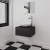 Image de vidaXL Meuble salle de bain 4 pcs - Noir avec robinet