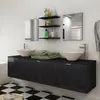 Image de vidaXL Ensemble Salle de Bain 10 pcs Noir