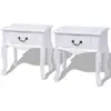 Image de vidaXL Table de Chevet 2Pcs Blanc