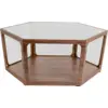 Image de Table basse en verre et placage de noyer 80x92,5x34cm Sita - Dutchbone