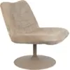 Image de Fauteuil pivotant en velours côtelé beige 85cm Bubba - Zuiver