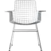 Image de Chaise avec accoudoirs en métal chromé Wire - HKliving