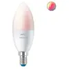 Image de Pack 2 Ampoules LED Intelligentes WiFi + Bluetooth E14 470 lm C37 RGB+CCT Dimmable WIZ 4.9W RGBW+CCT