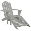Image de vidaXL Chaise de jardin avec pouf gris
