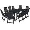 Image de vidaXL Ensemble à dîner 11 pcs - Plastique anthracite