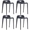 Image de vidaXL Tabourets empilables - Noir Plastique
